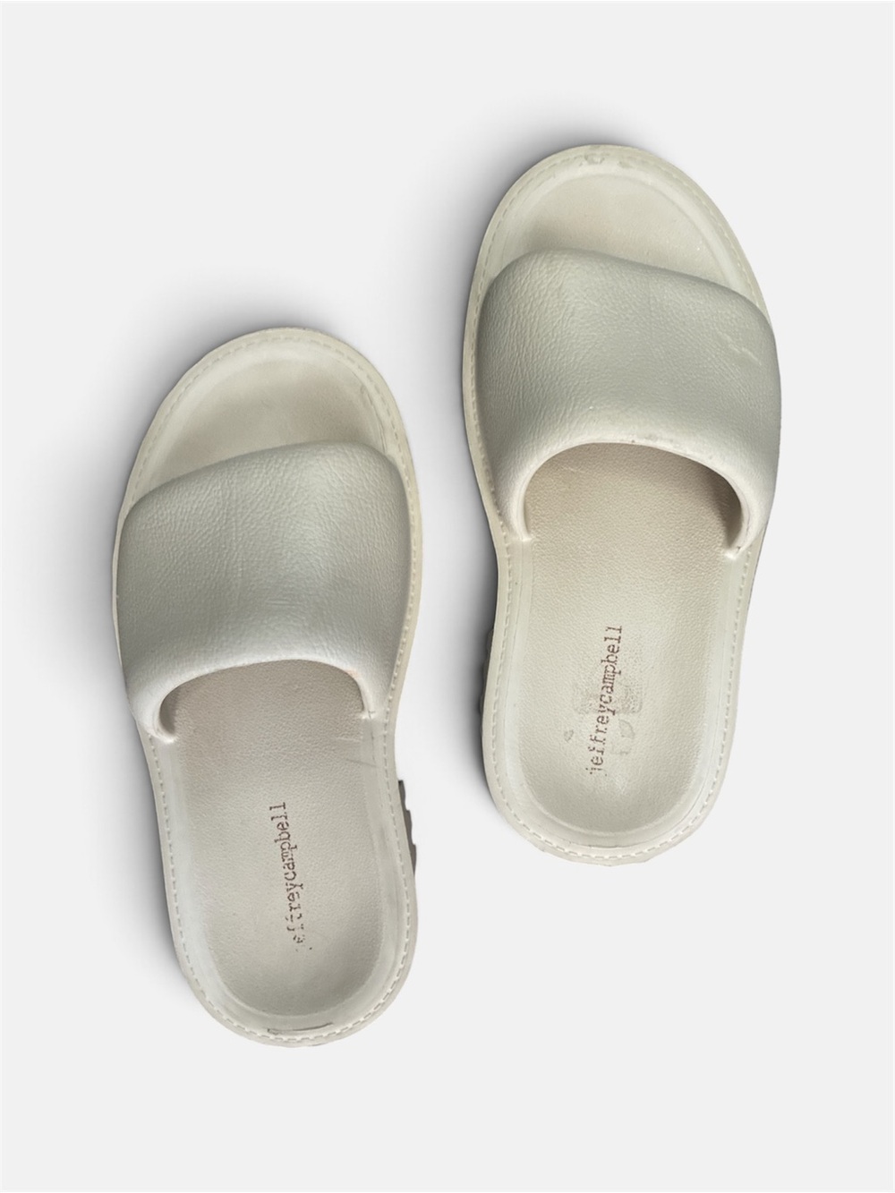 Jeffrey Campbell Off-White Padded Slide Sandals